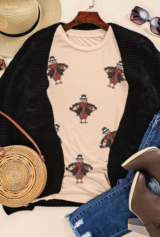 Turkey Day Sequined Tee