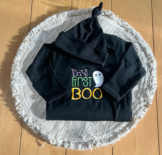 My First Boo Layette and cap set