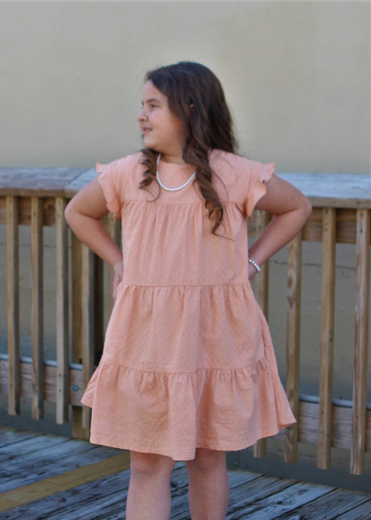 Salmon Tiered Dress