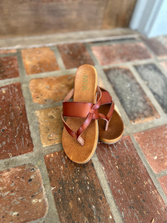 Kids Brown Leather Sandals