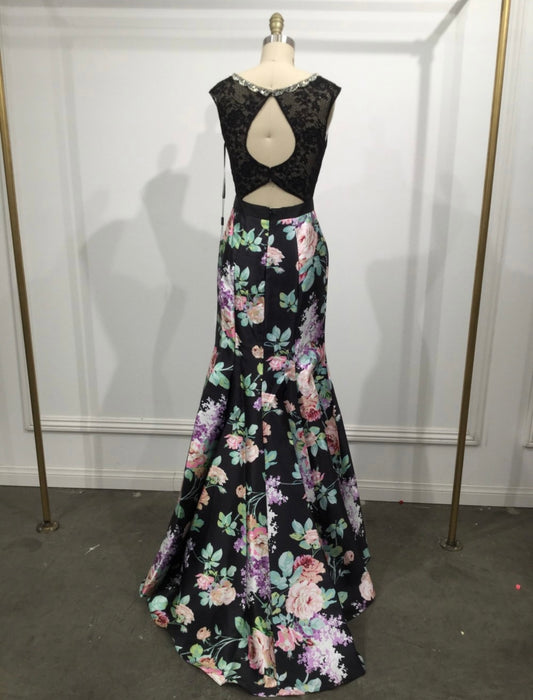 Black floral gown