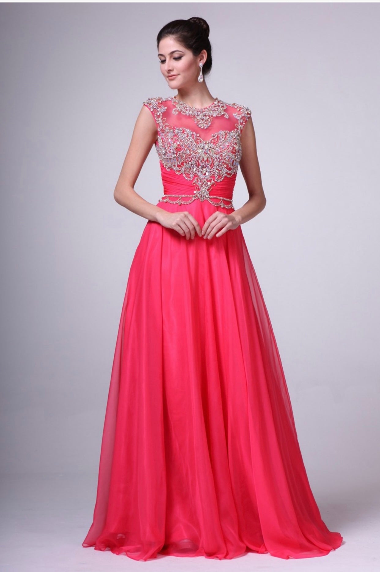 Watermelon beaded gown