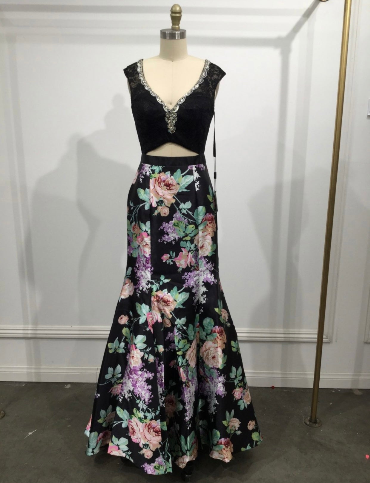 Black floral gown